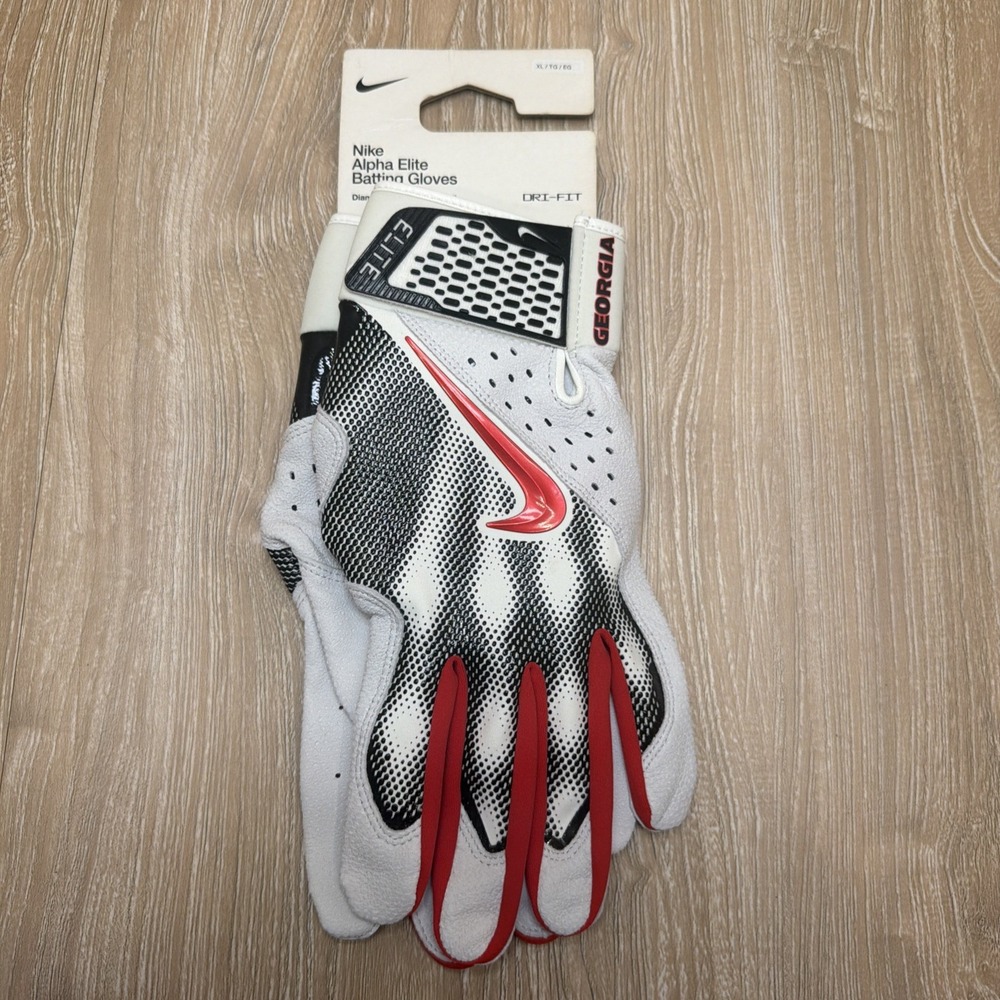 Nike Georgia Bulldogs Alpha Elite Batting Gloves FB4172-130 Men's Size XL